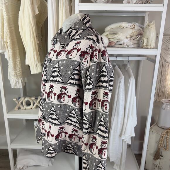 Breckenridge Woman Plus sz. 2X Snowman Jacket 100% cotton festive unique #SI-806 - Picture 4 of 11